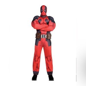 Deadpool muscle adult costume - Red and Black